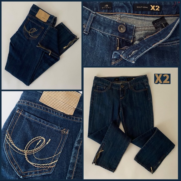 X2 SIZE 2 🌿 WOMEN 🌿 JEANS 🌿 SKINNY 🌿 LOW WAISTED - Picture 3 of 11